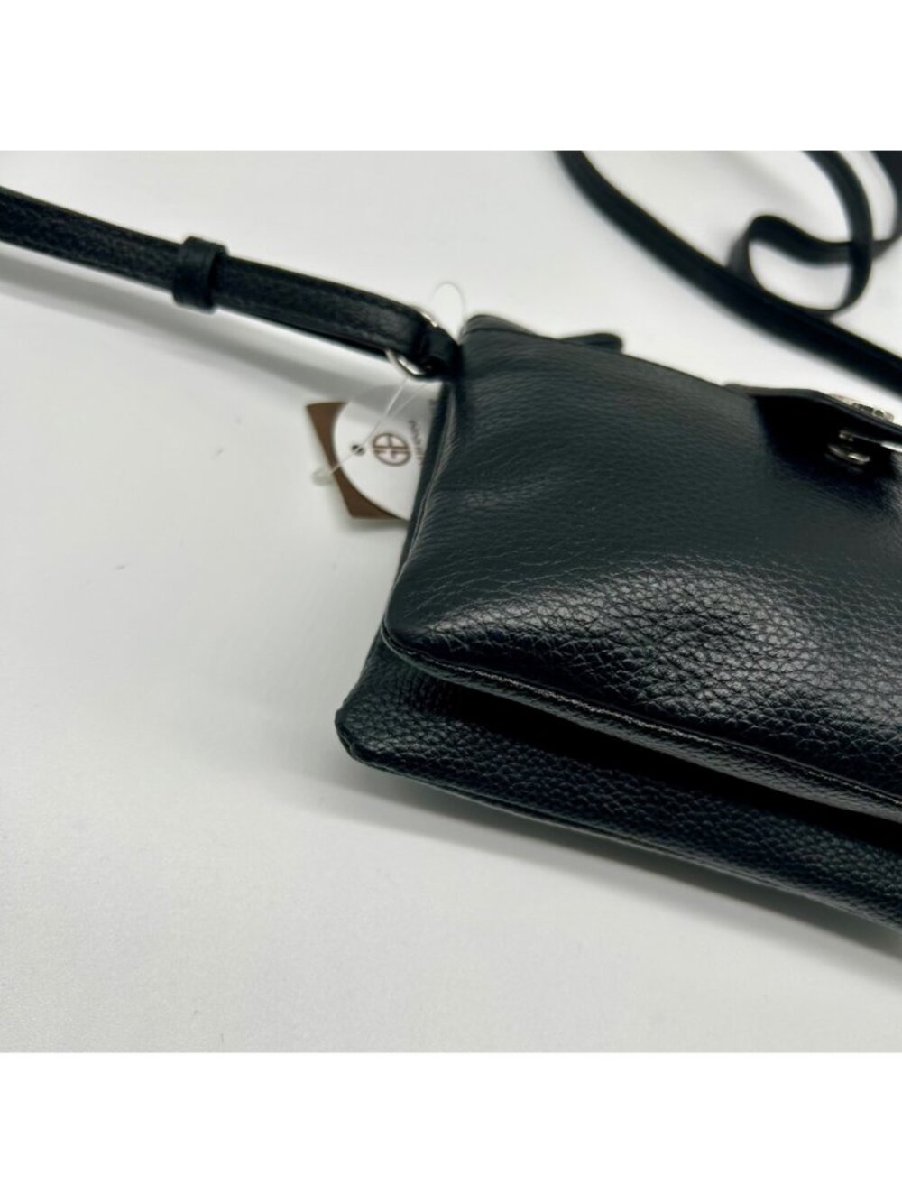 Giani Bernini Black Leather Softy Mini Accordion Crossbody - Picture 7 of 10